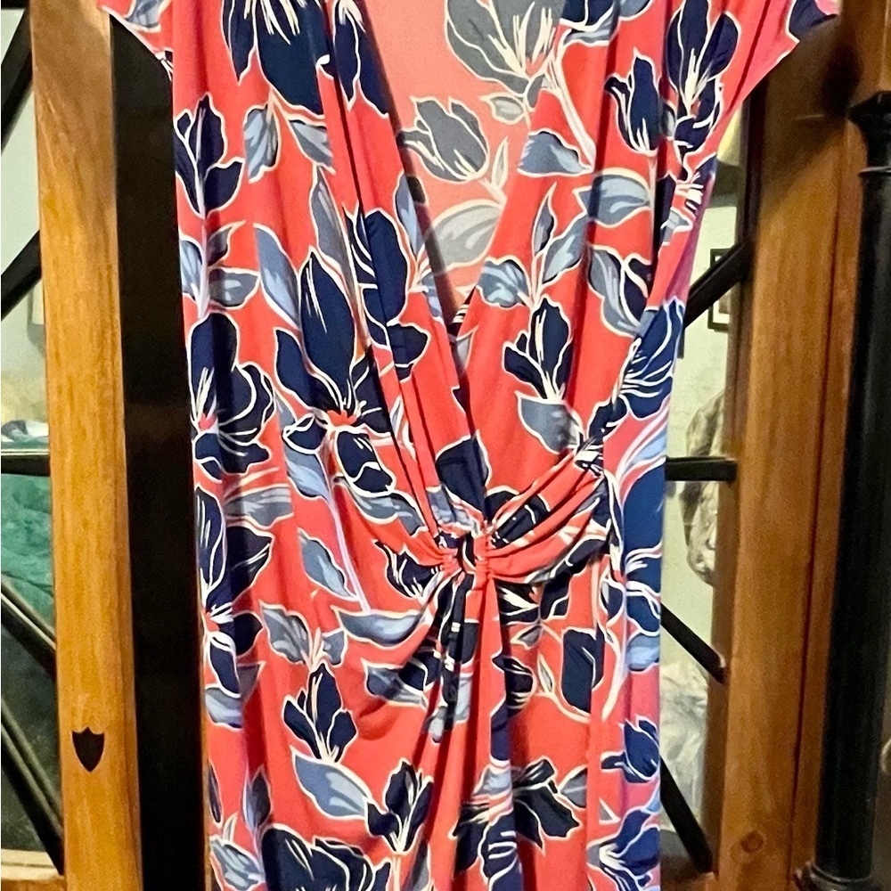 Tommy Bahama Flora Coral Pink and Blue Dress